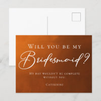 Rustic Burnt Orange Fall Will You Be My Bridesmaid