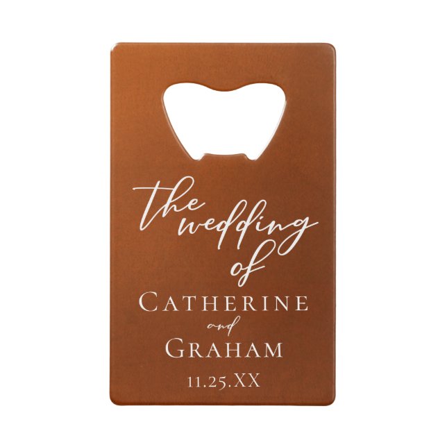 Rustic Burnt Orange Personalised Autumn Wedding (Front)