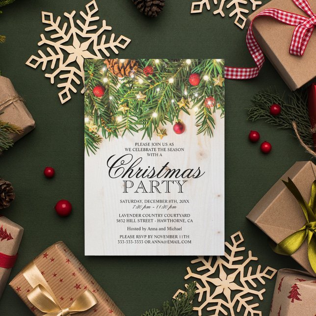 Rustic Business Christmas Holiday Party Invitation (Creator Uploaded)
