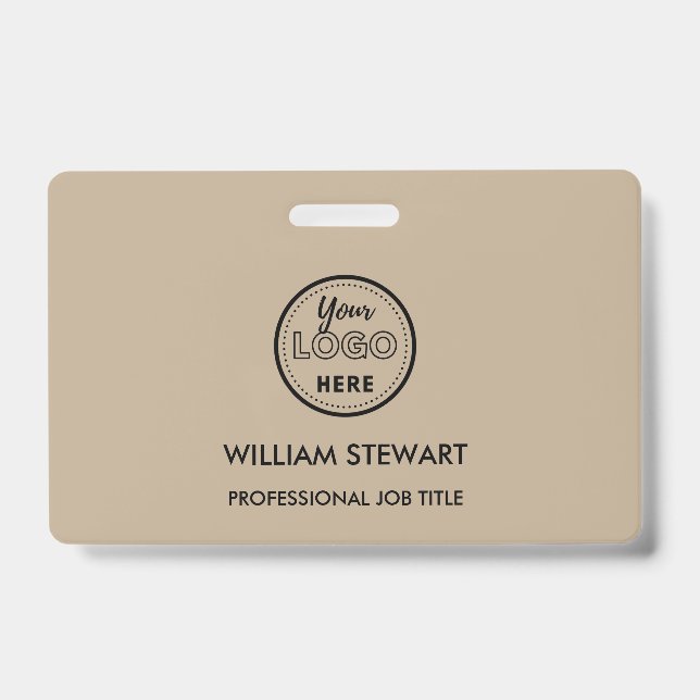 Rustic Business Logo Company Employee Staff ID Badge (Front)