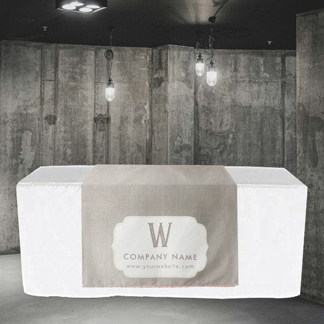 Rustic Business Table Runner Banner Beige Linen Tapestry (Rustic Business Table Runner Banner Beige Linen Tapestry)