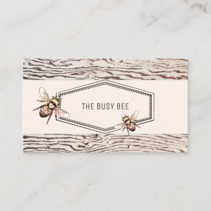 Rustic Busy Bee Weathered Wood Retail Business Card