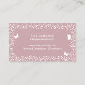 Rustic Butterfly & Flowers Salon & Spa Dusty Pink Business Card (Back)