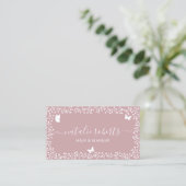 Rustic Butterfly & Flowers Salon & Spa Dusty Pink Business Card (Standing Front)