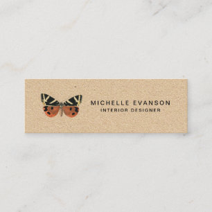 Rustic Butterfly Logo Simple Mini Business Card