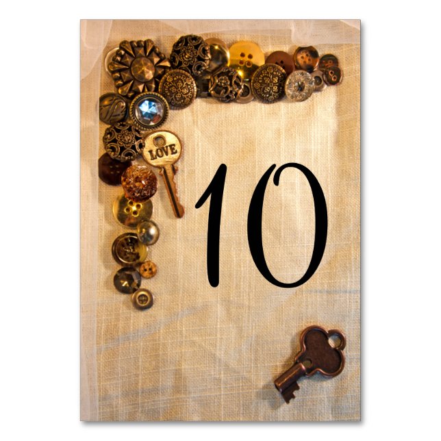 Rustic Buttons Table Numbers (Front)