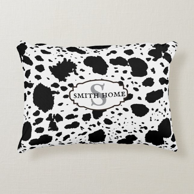 Rustic Cabin Cowhide Print Cosy Farmhouse Decorative Cushion (Front)