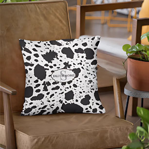 Rustic Cabin Cowhide Print Cozy Farmhouse Cushion