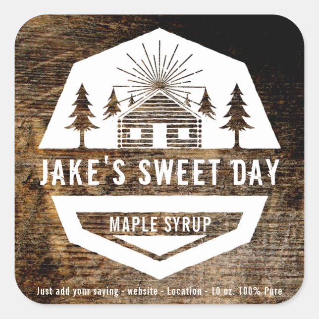 Rustic Cabin Design Template For Any Food Label (Front)