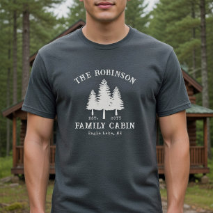 Rustic Cabin Family Name Country Pine Trees T-Shirt