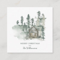 Rustic Cabin Forest Green Personalised Christmas