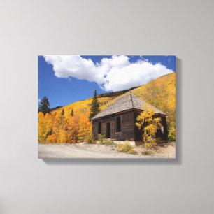 Rustic Cabin in the Golden Woods Canvas Print