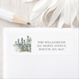 Rustic Cabin Personalised Return Address Christmas Label