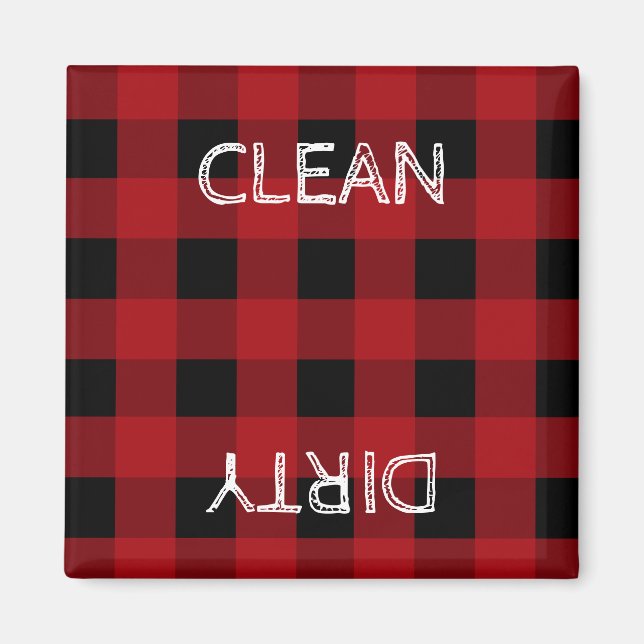Rustic Cabin Red and Black Dishwasher Magnet (Front)