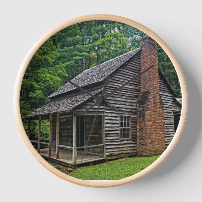 RUSTIC CABIN WOOD Wall Clock (Front)