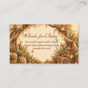 Rustic Cactus Boho Books for Baby Enclosure Card