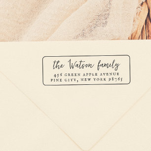 Rustic Caligraphy Family Framed Return Address Self-inking Stamp