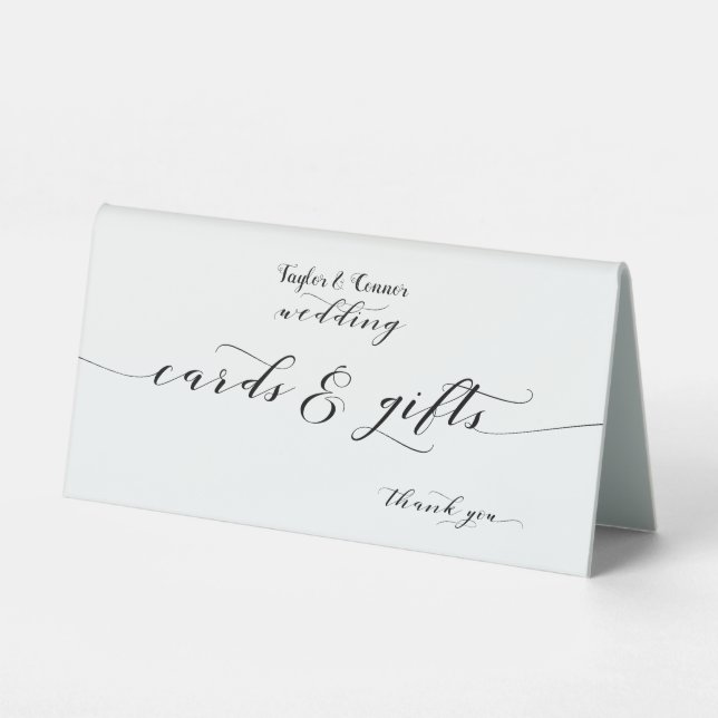 Rustic Calligraphy Guests Cards & Gifts Sign (Front)