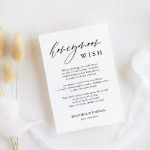 Rustic Calligraphy Honeymoon Wish Enclosure Card
