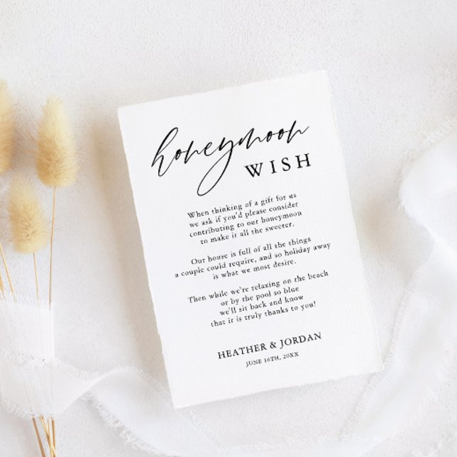 Rustic Calligraphy Honeymoon Wish  Enclosure Card (Creator Uploaded)