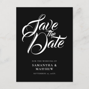Rustic Calligraphy Save The Date Invitation Postcard