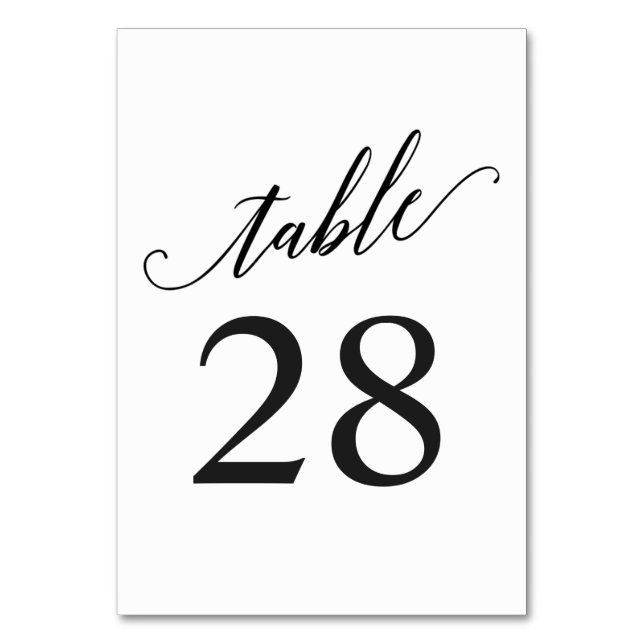 Rustic Calligraphy Table Number | Editable Colour (Front)