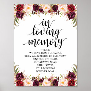 Rustic Calligraphy Wedding Memorial Table Sign