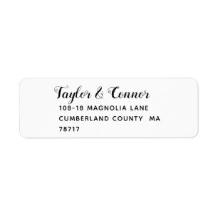 Rustic Calligraphy Wedding Return Address Return Address Label