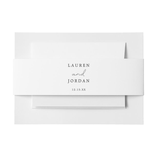 Rustic Calligraphy Wedding Table Invitation Belly Band (Front Example)