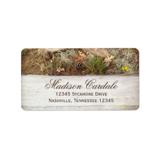 Rustic Camo and Wood Return Address Label