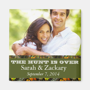 Rustic Camo Save The Date Wedding Magnet