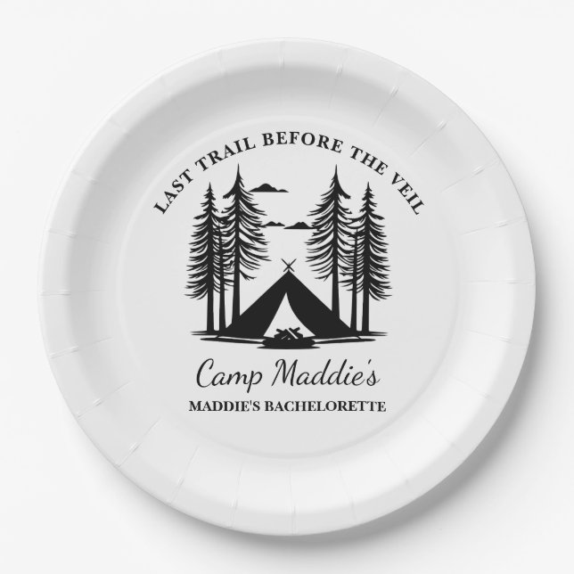 Rustic Camp Bachelorette Party  Paper Plate (Front)