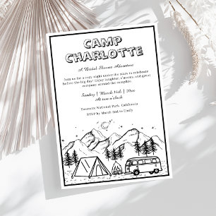 Rustic Camp Bride Mountain Bridal Shower  Invitation