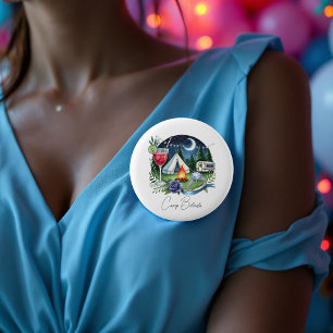 Rustic Camp Bride Personalised Bachelorette Party 6 Cm Round Badge