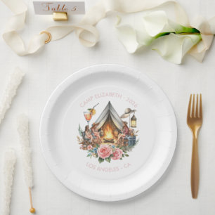 Rustic Camp Bride Personalised Paper Plate