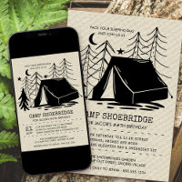 Rustic Camp Out Silhouette Camping Birthday