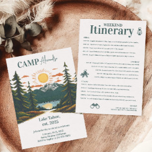 Rustic Camp Weekend Retreat Bachelorette Invitation