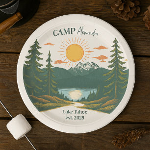 Rustic Camp Weekend Retreat Bachelorette Paper Plate