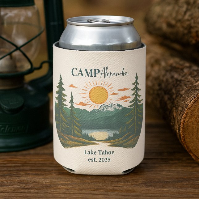 Rustic Camp Weekend Retreat Can Cooler (Creator Uploaded)