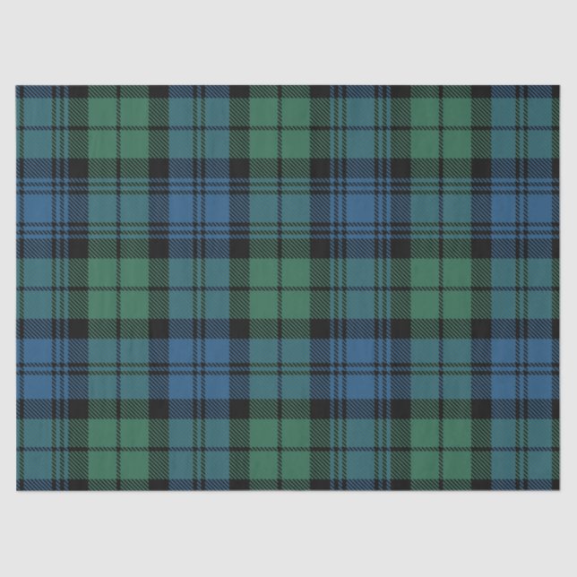 Rustic Campbell Plaid Blue Green Tartan Tissue Paper (Front)