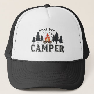 Rustic Camper Bonfire Adventure Baseball Cap