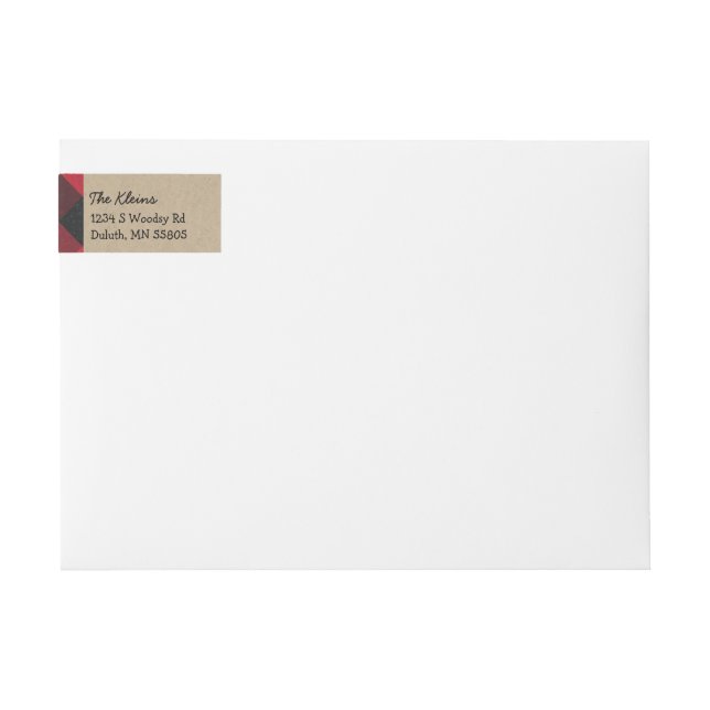 Rustic camping birthday party return address label (Front)