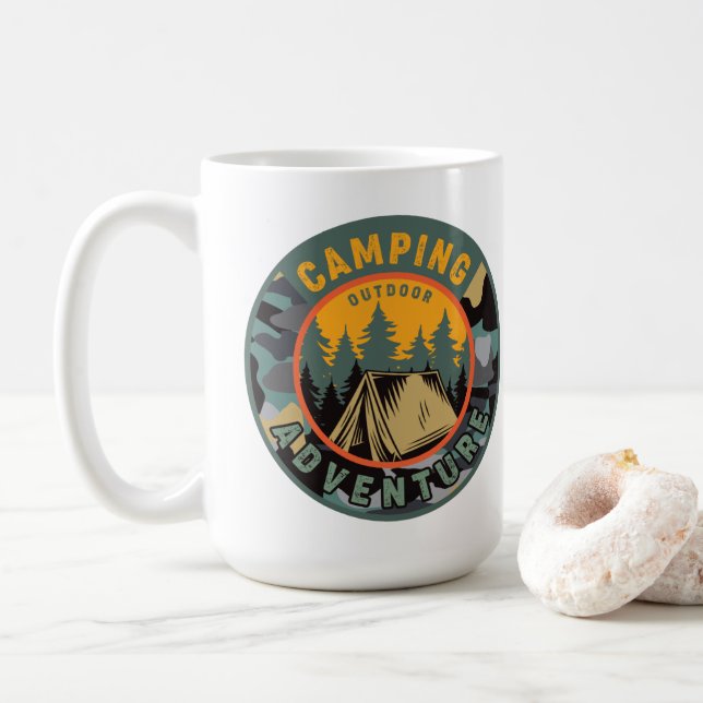 Rustic Camping Coffee Mug (With Donut)