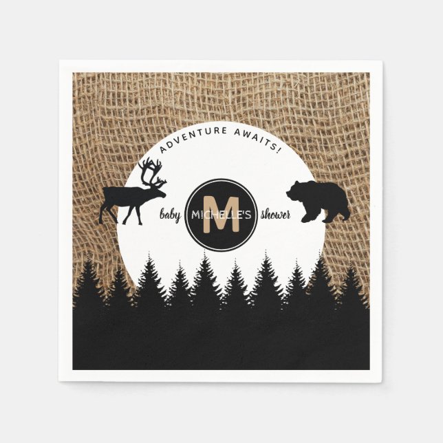 Rustic Camping Outdoors Adventure Napkin (Front)