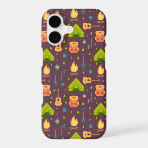 Rustic Camping Pattern Tents and Guitars