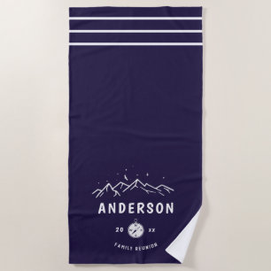 Rustic Camping Personalised Family Reunion Beach Towel