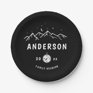 Rustic Camping Personalised Family Reunion Paper Plate