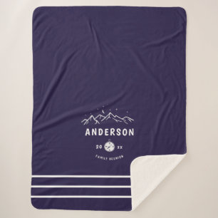 Rustic Camping Personalised Family Reunion Sherpa Blanket