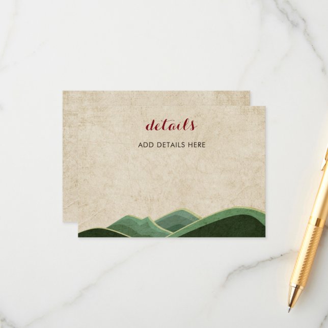 Rustic Camping Wedding  Enclosure Card (Front/Back In Situ)