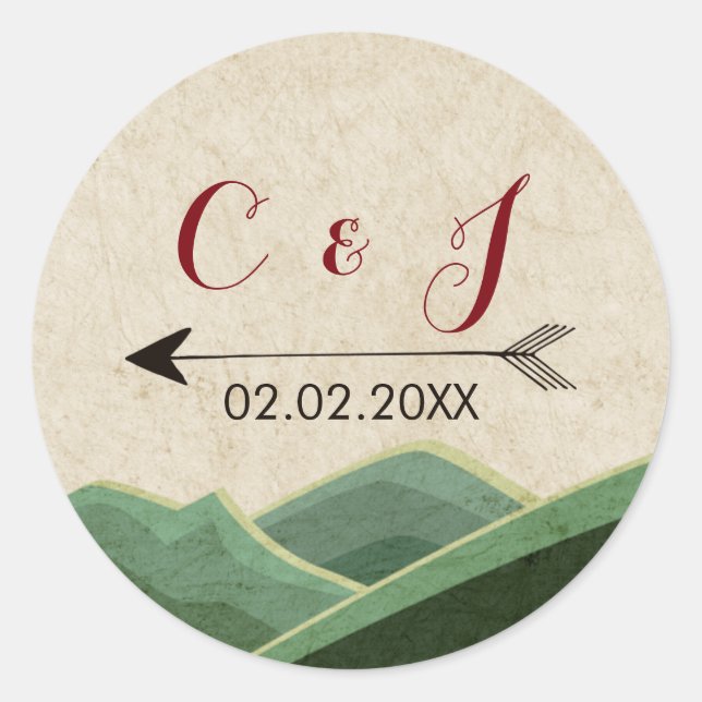 Rustic Camping Wedding stickers (Front)